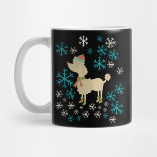 Poodle Dog walk in snow Mug